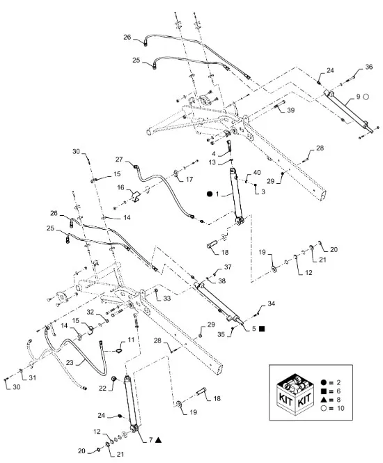 87715949 - Цилиндр правый выдвижения мотовила жатки 740/760